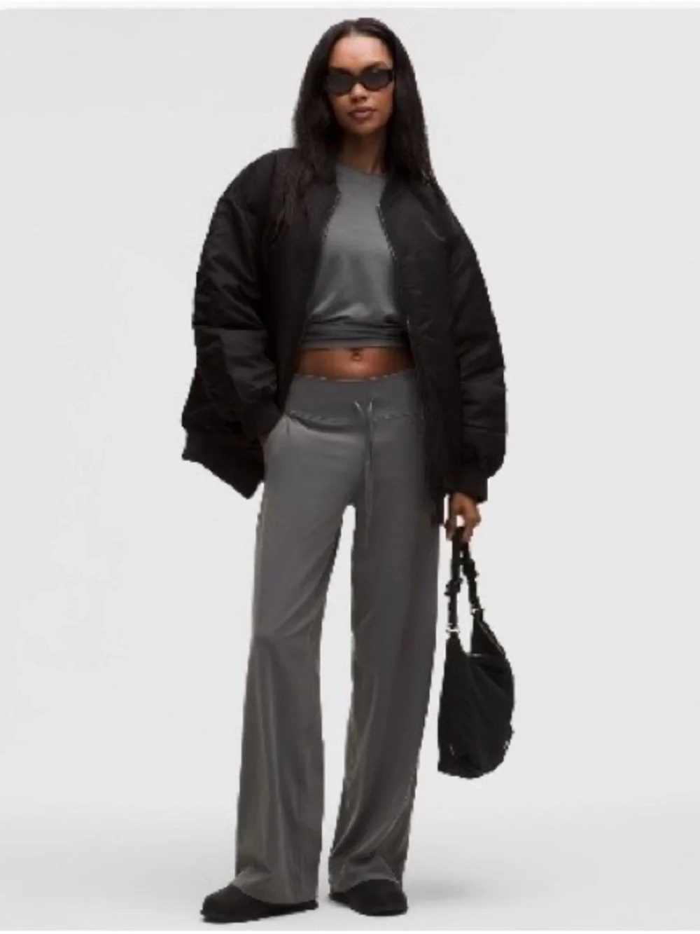 lululemon Groove Wide-Leg High-Rise Pant *Regular Onyx Grey Size 6 NWT